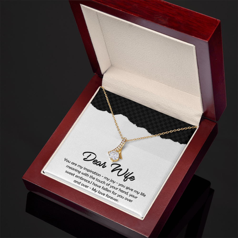 To My Dear Wife Necklace – Soulmate Pendant Jewelry from Husband – Romantic Gift for Wife – Birthday, Christmas, or Valentine's Day Gift for the Love of My Life
