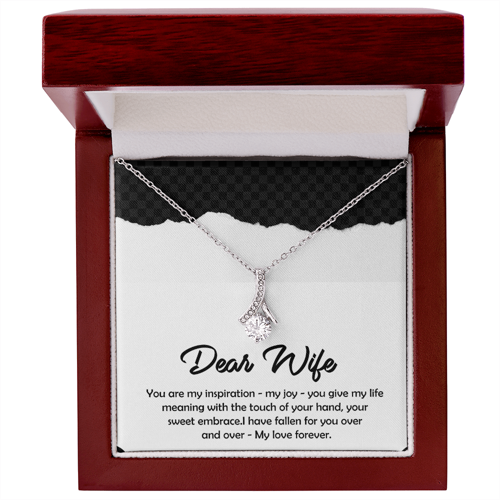 To My Dear Wife Necklace – Soulmate Pendant Jewelry from Husband – Romantic Gift for Wife – Birthday, Christmas, or Valentine's Day Gift for the Love of My Life