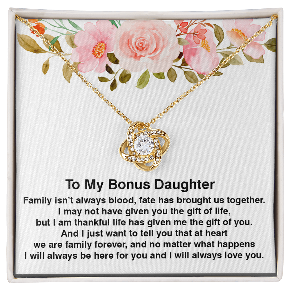 Bonus Daughter Gifts from Stepdad Stepmom With Heartfelt Message & Elegant Box - Jewelry Gifts For Stepdaughter, To My Bonus Daughter Necklace On Birthday Graduation