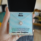 Love Knot Necklace for Mom - Heartfelt Gift for Daughter to Mother on Birthday, Anniversary, Wedding - 'You Heal Me, Make Me Laugh & Bring Blessings' Engraved Token of Appreciation