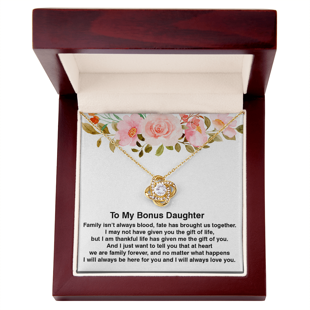 Bonus Daughter Gifts from Stepdad Stepmom With Heartfelt Message & Elegant Box - Jewelry Gifts For Stepdaughter, To My Bonus Daughter Necklace On Birthday Graduation