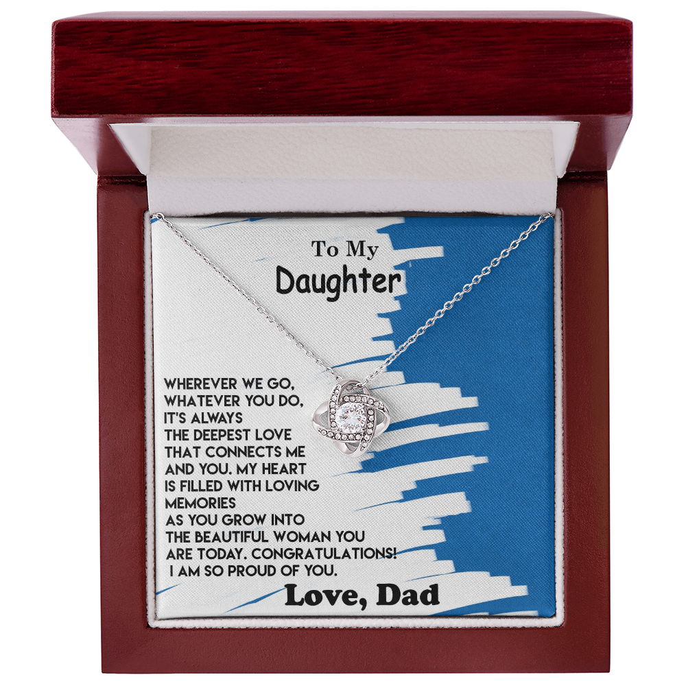 Beautiful gift for Daughter, Love Knot Necklace Gift For Daughter , Birthday Gift, Best Gift From Dad