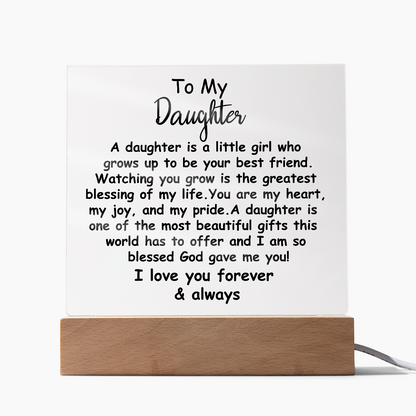 Meaningful Gift for Daughter – Premium Acrylic Plaque with Loving Message | Perfect for Her Special Day
