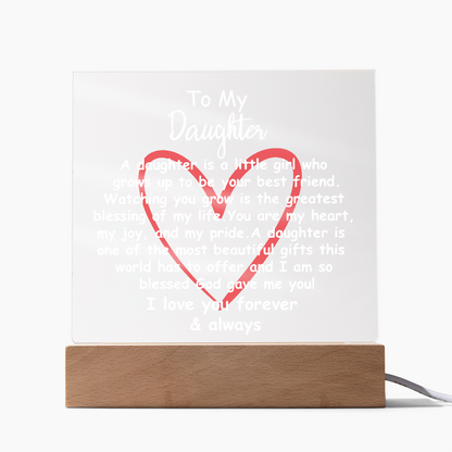 Acrylic Plaque Gift for Daughter – Touching Keepsake for Her Birthday, Graduation, or Christmas