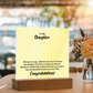 To My Daughter – Elegant Square Acrylic Plaque with Heartfelt Message | Unique Birthday, Graduation, or Christmas Gift from Mom or Dad
