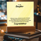 To My Daughter – Elegant Square Acrylic Plaque with Heartfelt Message | Unique Birthday, Graduation, or Christmas Gift from Mom or Dad