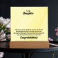 To My Daughter – Elegant Square Acrylic Plaque with Heartfelt Message | Unique Birthday, Graduation, or Christmas Gift from Mom or Dad