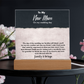 To My New Mom Acrylic Square Plaque – Heartfelt Gift for Stepmom or Mother-in-Law, Loving Message Keepsake from Son or Daughter, Elegant Decorative Gift for Mother's Day, Wedding, or Special Occasion