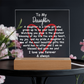 Acrylic Plaque Gift for Daughter – Touching Keepsake for Her Birthday, Graduation, or Christmas