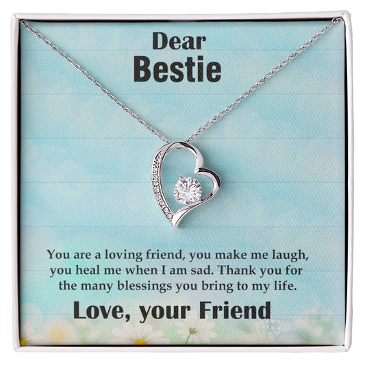 To My Bestie Necklace – Soulmate Pendant Jewelry for Best Friend – Meaningful Gift for Bestie – Birthday, Christmas, or Valentine's Day Present for Dear Friend