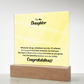 To My Daughter – Elegant Square Acrylic Plaque with Heartfelt Message | Unique Birthday, Graduation, or Christmas Gift from Mom or Dad