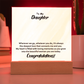 To My Daughter – Elegant Square Acrylic Plaque with Heartfelt Message | Unique Birthday, Graduation, or Christmas Gift from Mom or Dad