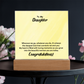 To My Daughter – Elegant Square Acrylic Plaque with Heartfelt Message | Unique Birthday, Graduation, or Christmas Gift from Mom or Dad
