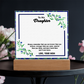Acrylic Plaque for Daughter – A Touching Keepsake with Inspiring Words | Meaningful Gift for Her Special Day, Graduation, or Holiday