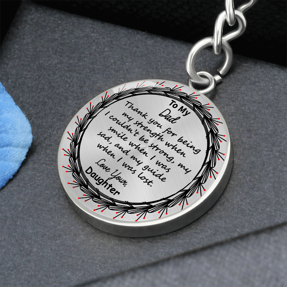 To My Dad Custom Circle Keychain – Engraved with Name & ‘Love You Forever' – Heartfelt Birthday, Mother's Day Gift – Personalized Stainless Steel Keyring