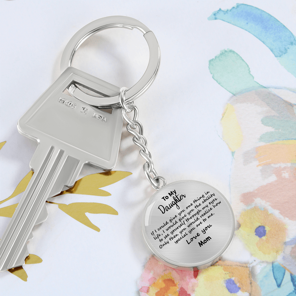 To My Daughter Gift Keychain - Initial Keychain Gifts For Birthday, Graduation, Valentine Gift, Christmas Gift