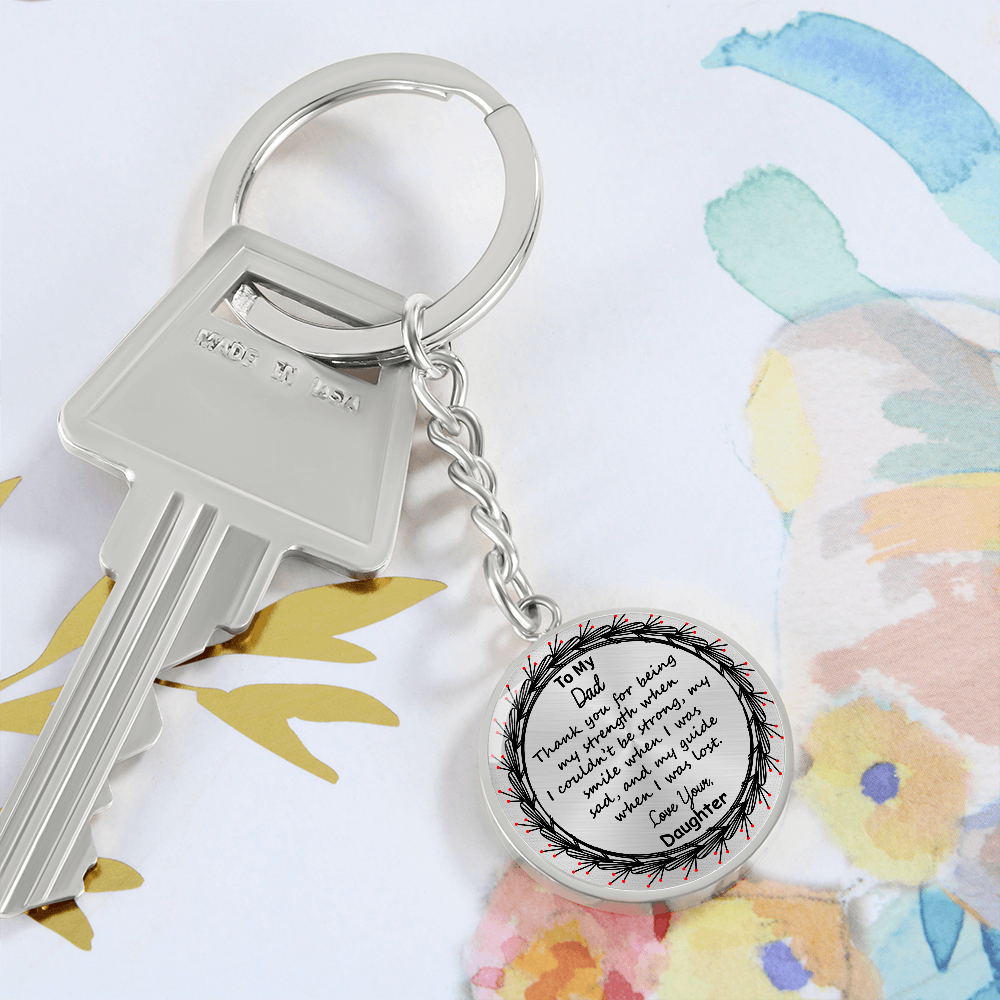 To My Dad Custom Circle Keychain – Engraved with Name & ‘Love You Forever' – Heartfelt Birthday, Mother's Day Gift – Personalized Stainless Steel Keyring