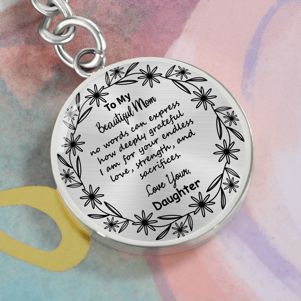 Custom Mom Keychain Gift – Circle Engraved with Name & 'Love You Forever' – Meaningful Personalized Gift for Mother's Day, Birthday, or Just Because – Stainless Steel Keepsake for Mom