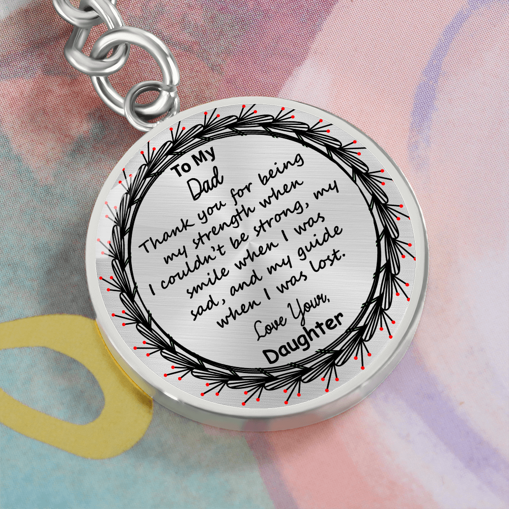 To My Dad Custom Circle Keychain – Engraved with Name & ‘Love You Forever' – Heartfelt Birthday, Mother's Day Gift – Personalized Stainless Steel Keyring