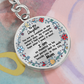 Personalized Daughter Circle Keychain - Engravable Name & Special Message - Sterling Silver or Gold Keyring - Perfect Gift for Mom to Give Daughter