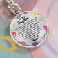 Daughter Keychain Circle – Minimalist 'Always in My Heart' Engraved Keyring – Ready-to-Give Present for Teens & Women