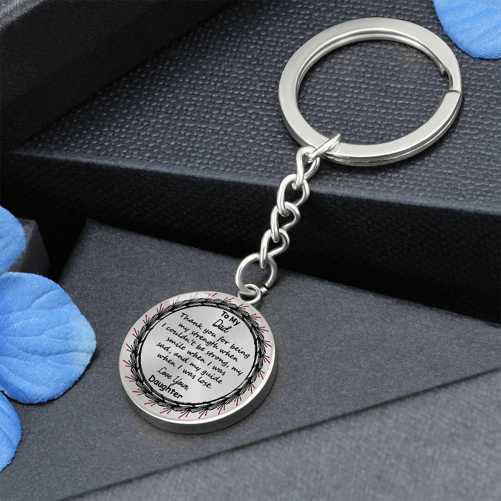 To My Dad Custom Circle Keychain – Engraved with Name & ‘Love You Forever' – Heartfelt Birthday, Mother's Day Gift – Personalized Stainless Steel Keyring