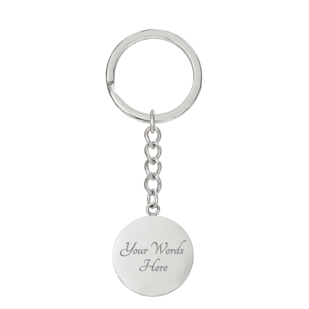 Custom To My Daughter Keychain - Circle Engraved Keyring with Name & 'My Greatest Blessing' - Birthday, Graduation, Christmas Personalized Gift