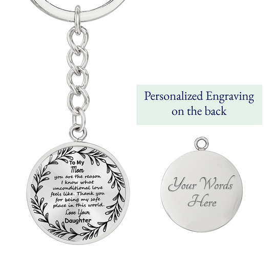 To My Mom Custom Circle Keychain – Personalized with Name & ‘Love You Always' – Thoughtful Gift for Mom's Birthday, Mother's Day or Christmas
