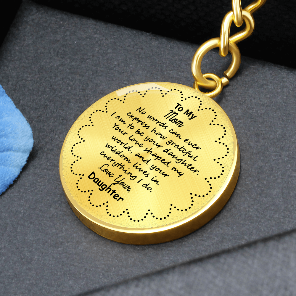 To My Mom Personalized Keychain – Circle Pendant with Engraved Initial & Special Date – Custom Gift for Christmas, Anniversary – Forever Keepsake