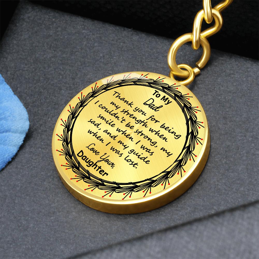 To My Dad Custom Circle Keychain – Engraved with Name & ‘Love You Forever' – Heartfelt Birthday, Mother's Day Gift – Personalized Stainless Steel Keyring