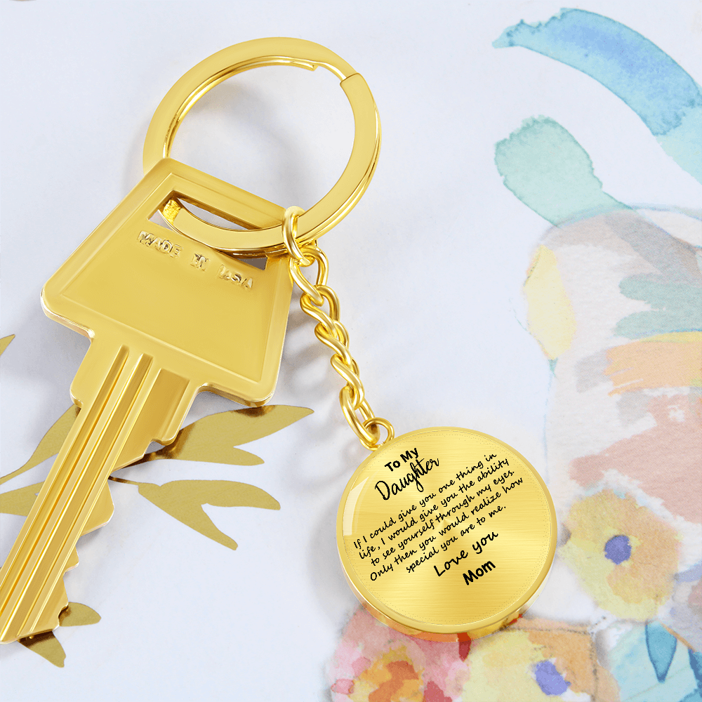 To My Daughter Gift Keychain - Initial Keychain Gifts For Birthday, Graduation, Valentine Gift, Christmas Gift