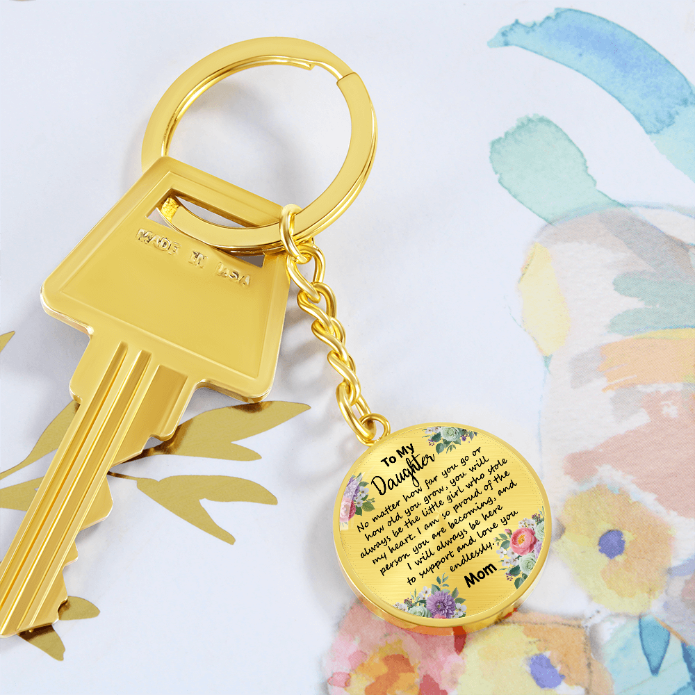 To My Daughter Circle Keychain - 'Love You Forever' Engraved Gift for Birthday, Graduation, Christmas - Ready-to-Give Stainless Steel Key Ring for Girls