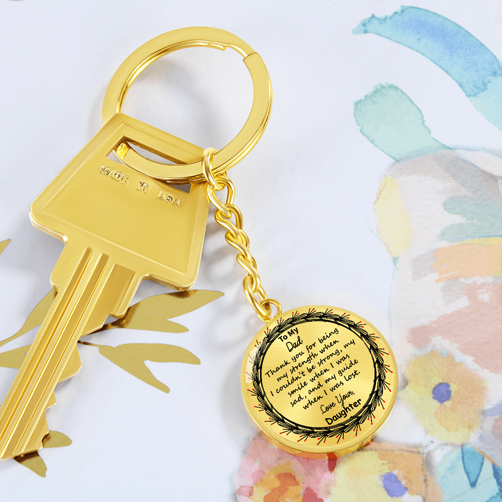 To My Dad Custom Circle Keychain – Engraved with Name & ‘Love You Forever' – Heartfelt Birthday, Mother's Day Gift – Personalized Stainless Steel Keyring