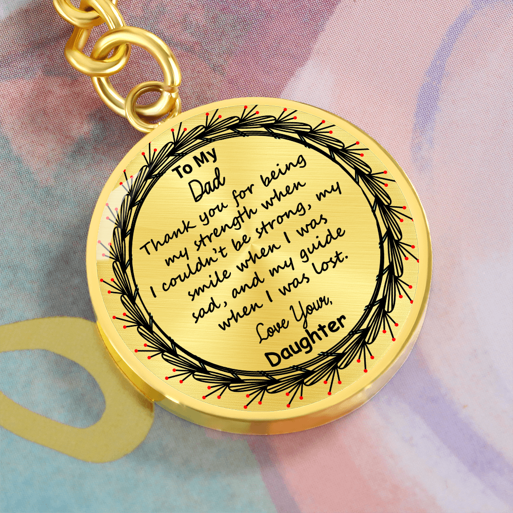 To My Dad Custom Circle Keychain – Engraved with Name & ‘Love You Forever' – Heartfelt Birthday, Mother's Day Gift – Personalized Stainless Steel Keyring