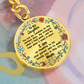Personalized Daughter Circle Keychain - Engravable Name & Special Message - Sterling Silver or Gold Keyring - Perfect Gift for Mom to Give Daughter