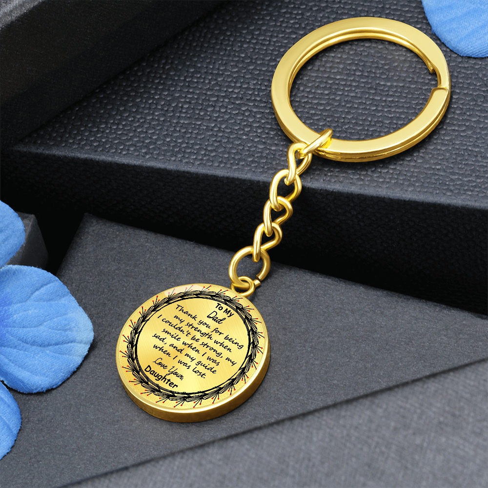 To My Dad Custom Circle Keychain – Engraved with Name & ‘Love You Forever' – Heartfelt Birthday, Mother's Day Gift – Personalized Stainless Steel Keyring