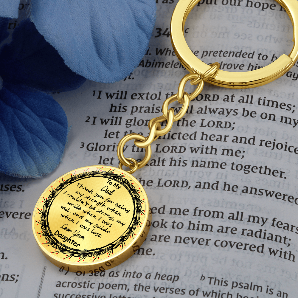 To My Dad Custom Circle Keychain – Engraved with Name & ‘Love You Forever' – Heartfelt Birthday, Mother's Day Gift – Personalized Stainless Steel Keyring