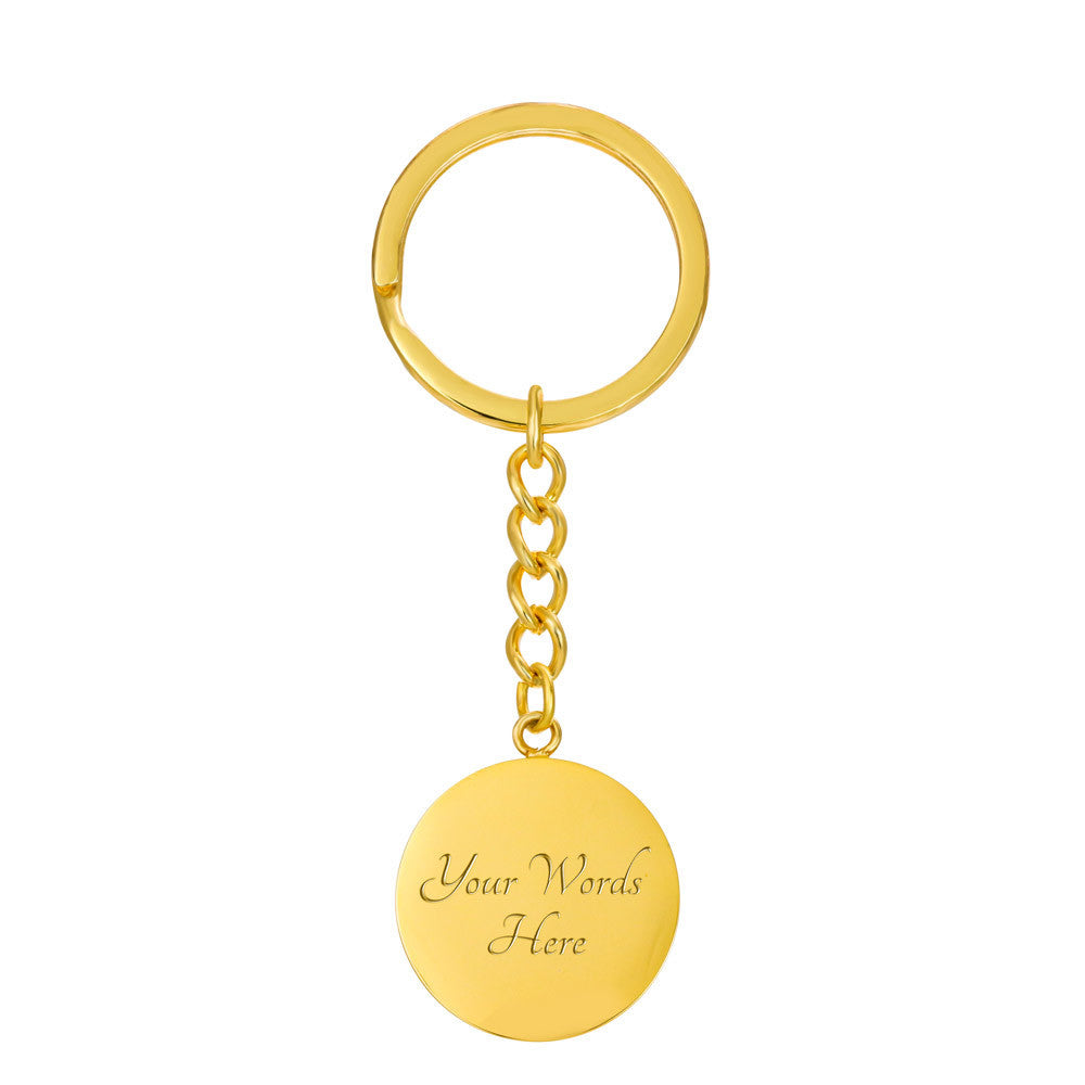 Custom To My Daughter Keychain - Circle Engraved Keyring with Name & 'My Greatest Blessing' - Birthday, Graduation, Christmas Personalized Gift